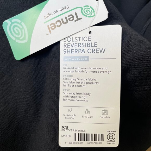 Athleta Hoodie Sweatshirt Womens XS Black Solstice Reversible Sherpa Pullover - Picture 12 of 13